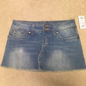 Hydraulic Light Wash Denim Skirt